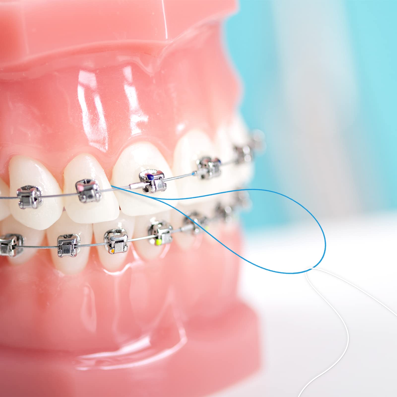 Floss Threaders, Deep Clean Dental Floss Threader for Braces, Bridges, and Implants, Blue - Available at All In One Marketplace Canada
