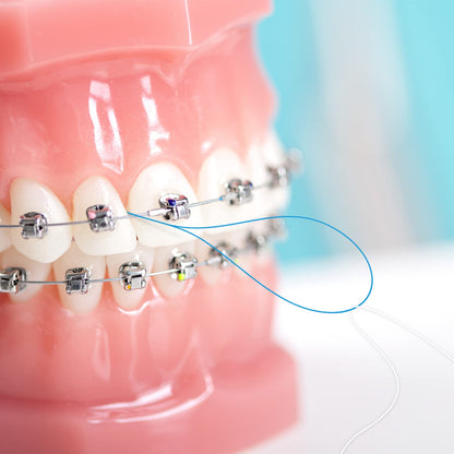 Floss Threaders, Deep Clean Dental Floss Threader for Braces, Bridges, and Implants, Blue - Available at All In One Marketplace Canada