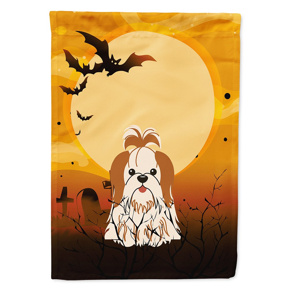 Drapeau de maison en toile Caroline's Treasures BB4353CHF Halloween Shih Tzu Rouge et Blanc, Grand, Multicolore