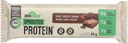 Iron Vegan Sprouted Protein Bars | Double Chocolate Brownie Flavour | 12 Pack
