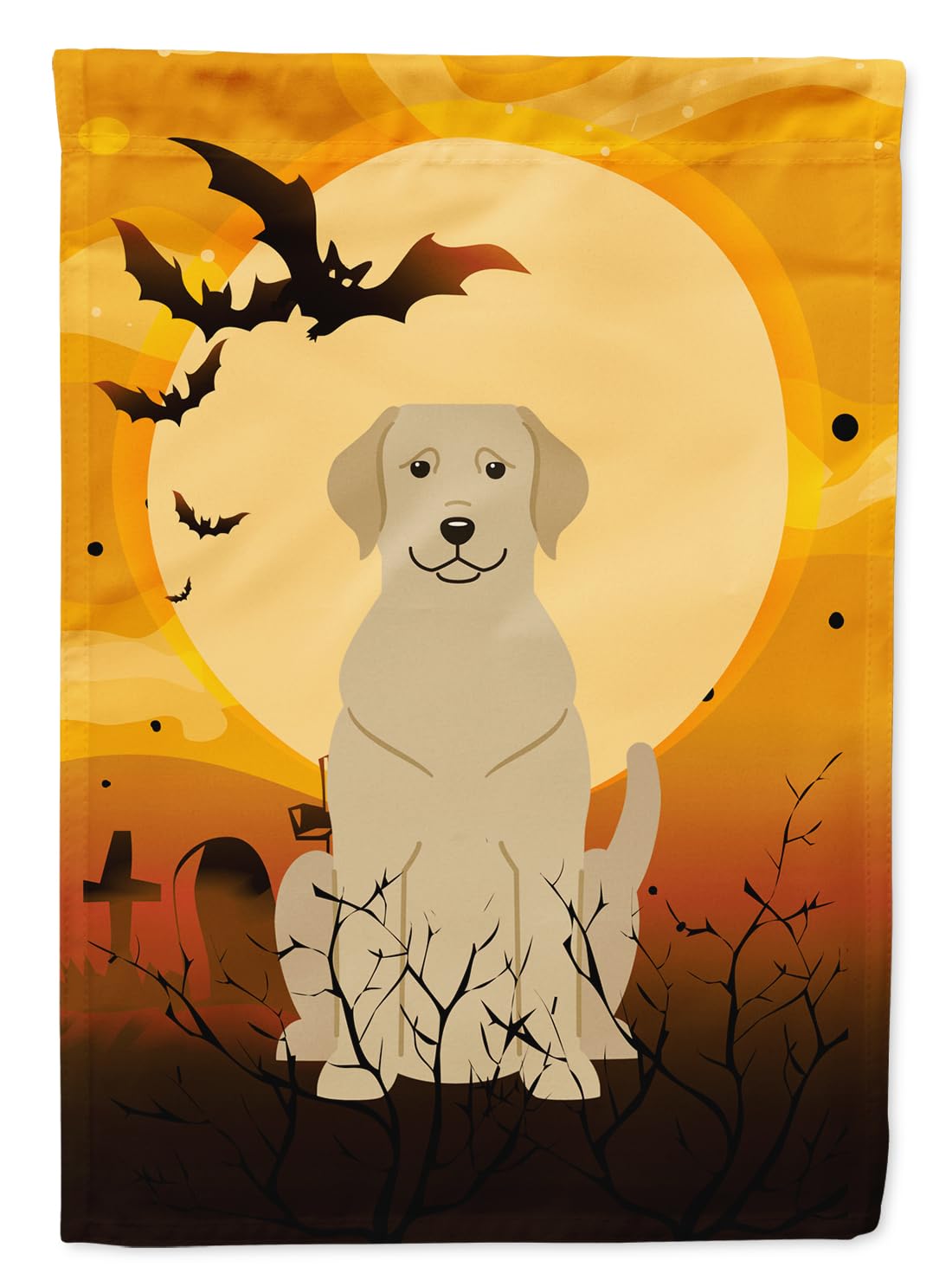 Caroline's Treasures BB4321GF Halloween Yellow Labrador Flag Garden Size, Small, Multicolor