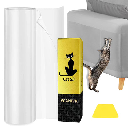 Cat Scratch Protector 15.7" x 118" Self-Adhesive Single Side Furniture Protectors from Cats Scratch Cat Couch Scratch Protector Transparent DIY Cutting Anti Scratch Furniture
