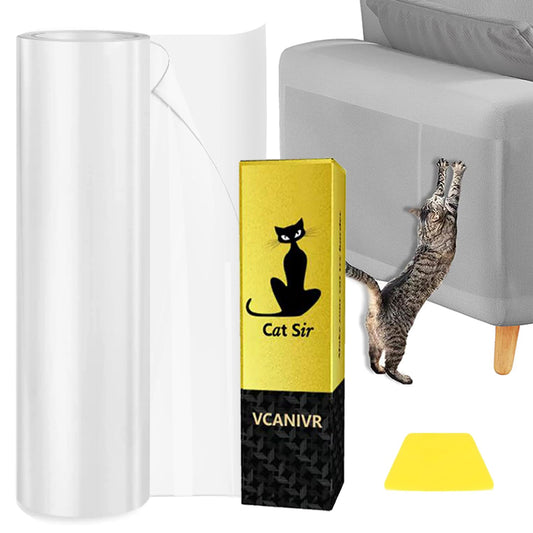 Cat Scratch Protector 15.7" x 118" Self-Adhesive Single Side Furniture Protectors from Cats Scratch Cat Couch Scratch Protector Transparent DIY Cutting Anti Scratch Furniture