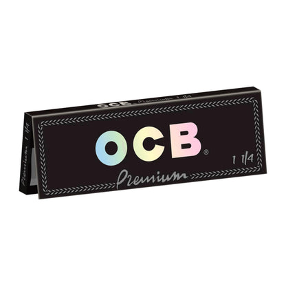 OCB Premium Black Rolling Papers 1 1/4 (44mm x 77mm) - 25 packs of 50 papers