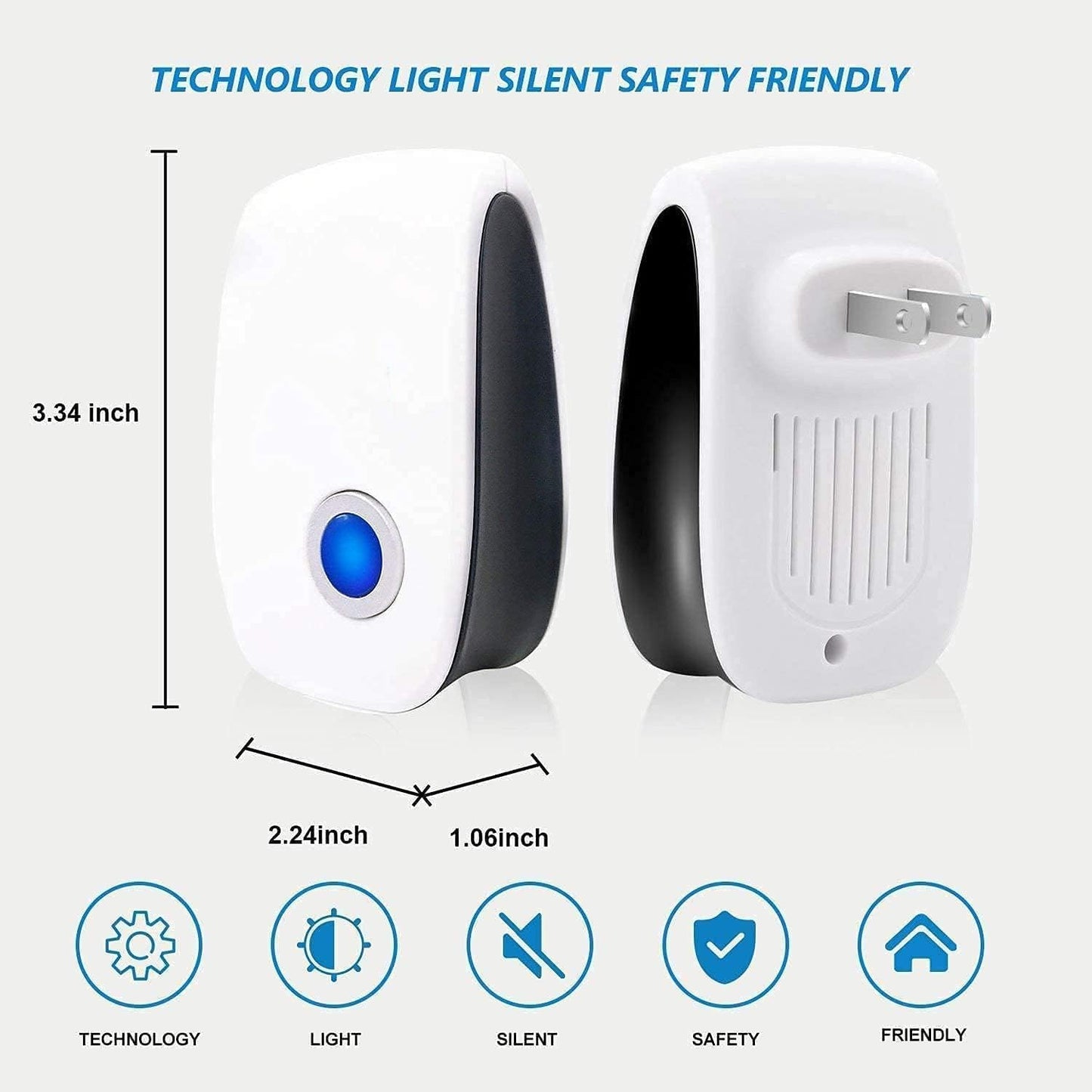 Pest Control Repeller, Plug-in Pest Control Repellent for Mouse, Insect, Cockroach, Mice, Spider, Bug, Ant, Mosquito, Rodent & Rats Indoor Use Repeller 6 Packs - Available at All In One Marketplace Canada