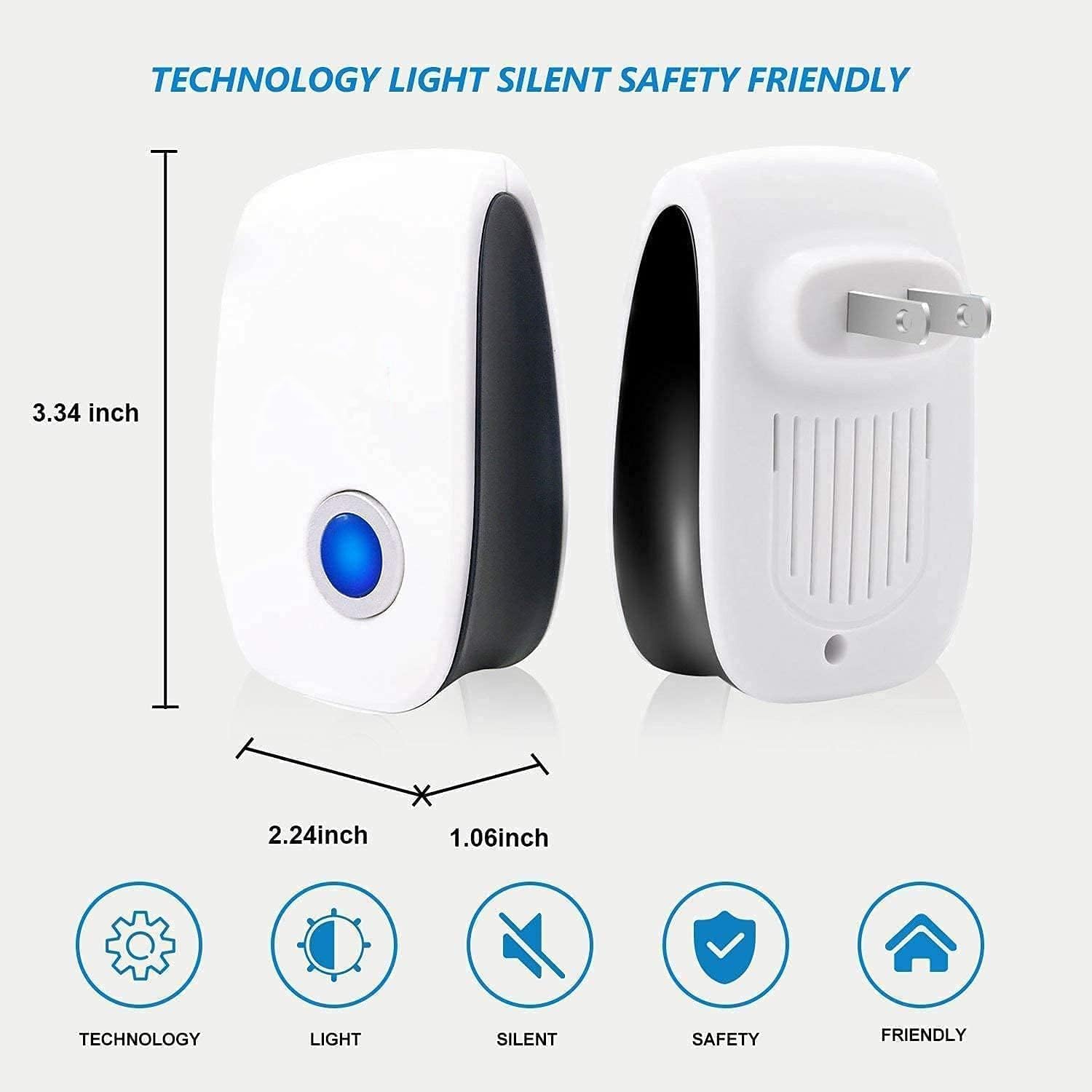 Pest Control Repeller, Plug-in Pest Control Repellent for Mouse, Insect, Cockroach, Mice, Spider, Bug, Ant, Mosquito, Rodent & Rats Indoor Use Repeller 6 Packs - Available at All In One Marketplace Canada