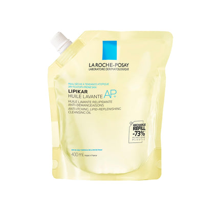 La Roche Posay Cleansing Body Oil Refill, Lipikar Oil AP+ Soap-Free Face & Body Shower Oil for Very Dry, Sensitive Skin with Shea Butter & Niacinamide, Alcohol Free, Hypoallergenic Fragrance, 400mL - Available at All In One Marketplace Canada