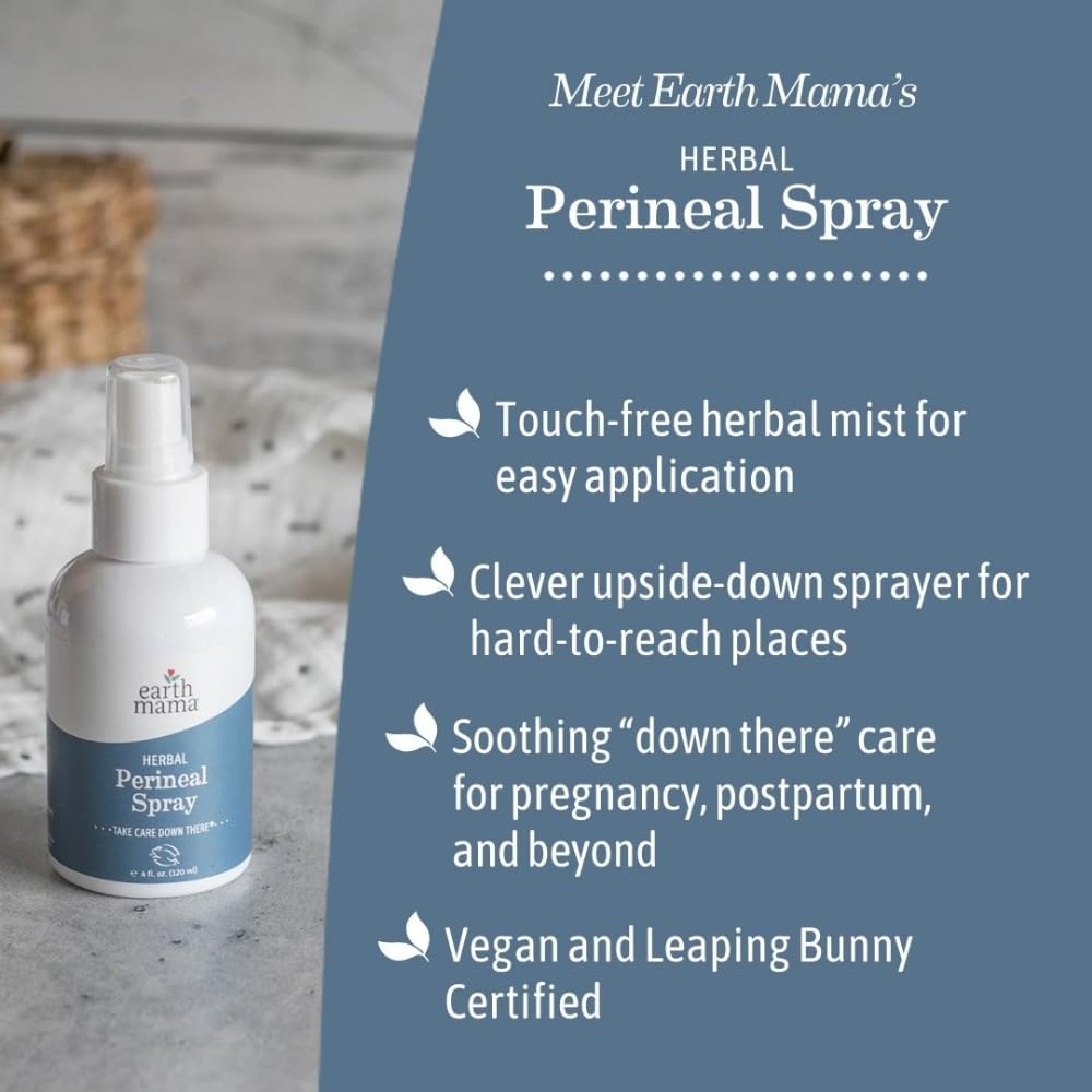 Earth Mama Herbal Perineal Spray for Pregnancy and Postpartum, 120ml - Available at All In One Marketplace Canada