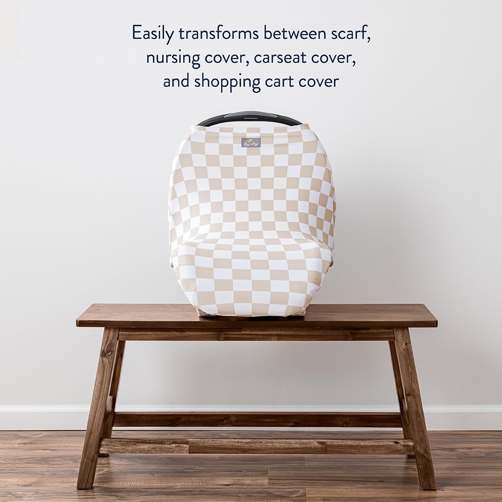 Itzy Ritzy 4-in-1 Nursing Cover, Car Seat Cover, Shopping Cart Cover & Infinity Scarf – Breathable, Multi-Use Nursing Cover Up for Breastfeeding, Carseat Canopy & Stroller Cover (Checkerboard) Itzy Ritzy