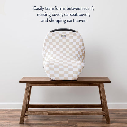 Itzy Ritzy 4-in-1 Nursing Cover, Car Seat Cover, Shopping Cart Cover & Infinity Scarf – Breathable, Multi-Use Nursing Cover Up for Breastfeeding, Carseat Canopy & Stroller Cover (Checkerboard) Itzy Ritzy