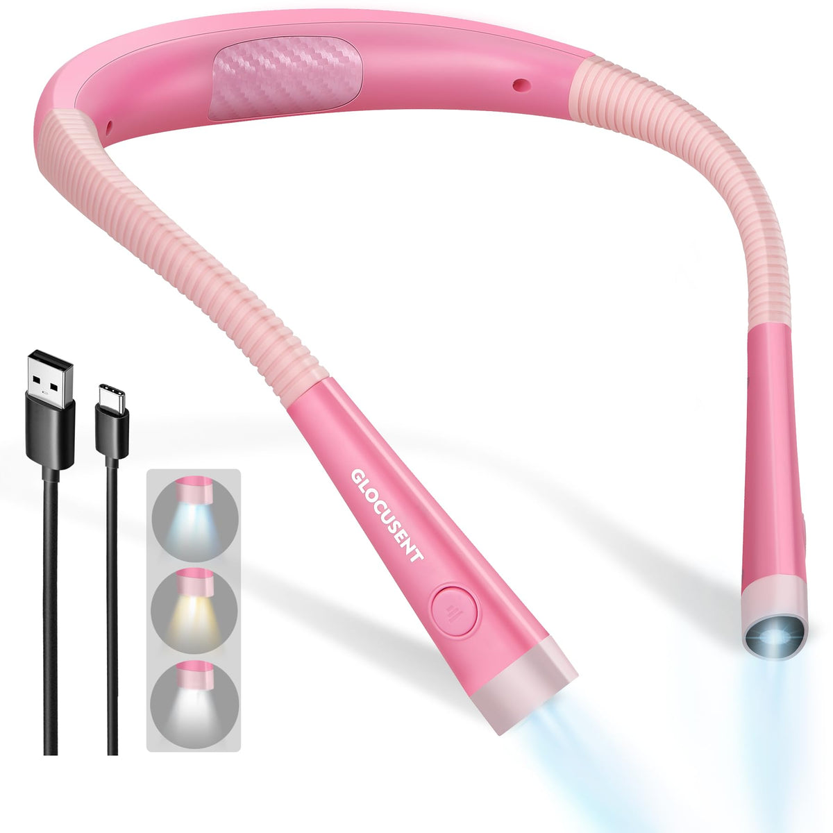 Glocusent Book Light, 80-Hr Rechargeable Reading Light, Bendable Neck Light 🍁 All In One Marketplace Canada