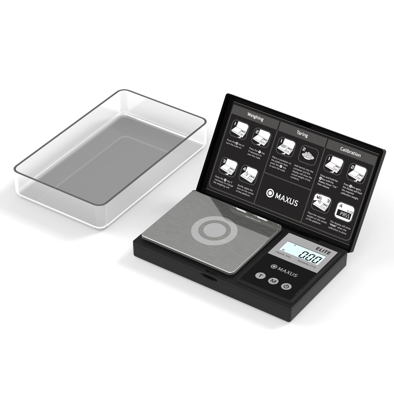 MAXUS Precision Pocket Scale 500g x 0.01g, Digital Gram Scale with Tray, Small Food Scale, Jewelry Scale, Ounces Grains Scale with Backlit LCD - Available at All In One Marketplace Canada
