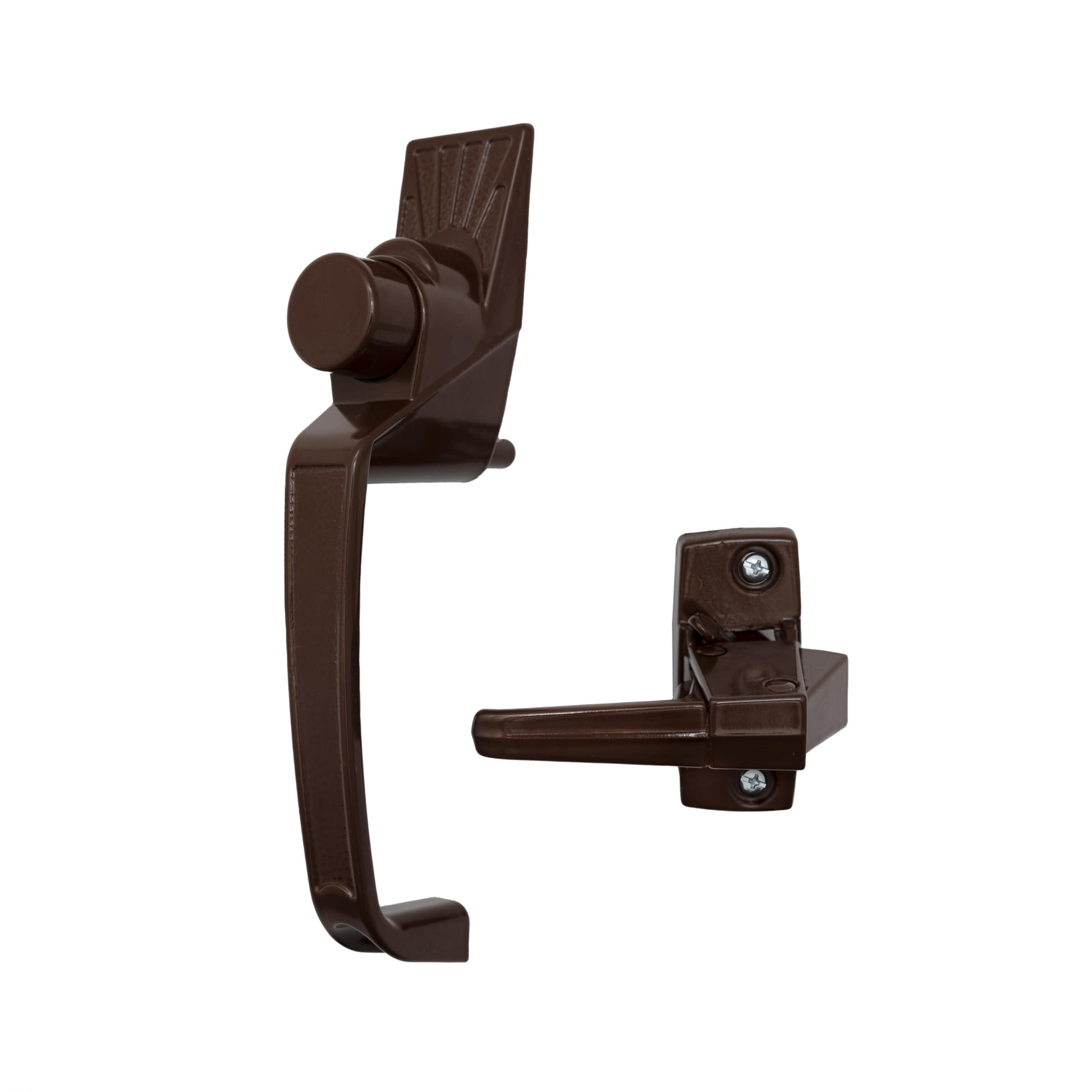 Ideal Security Model 910 Classic Push Button Handle with Latch for Storm Door and Screen Door, Brown Ideal Security