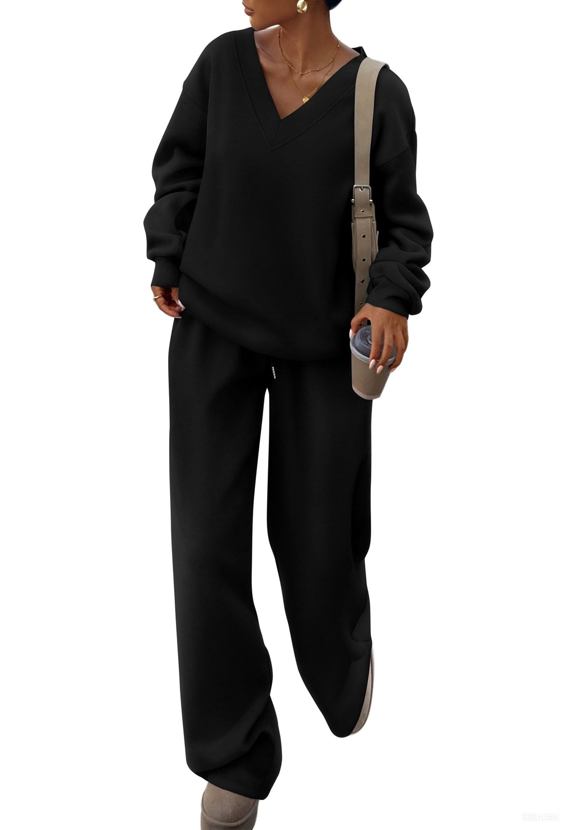 PRETTYGARDEN Womens 2 Piece Outfits Fall Sweatsuits Black,L 🍁 All In One Marketplace Canada
