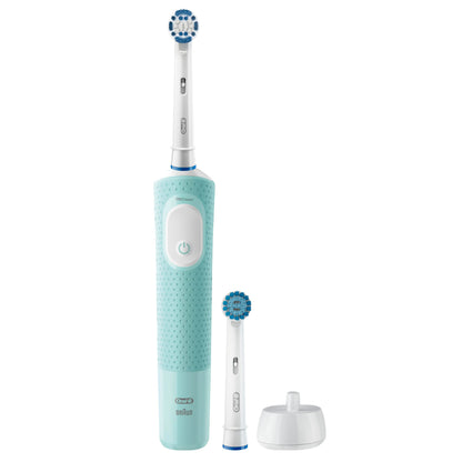 Oral-B Pro 500 + Electric Toothbrush with (1) Precision Clean Brush Head and (1) Sensitive Clean Brush Head, Rechargeable, Mint - Available at All In One Marketplace Canada