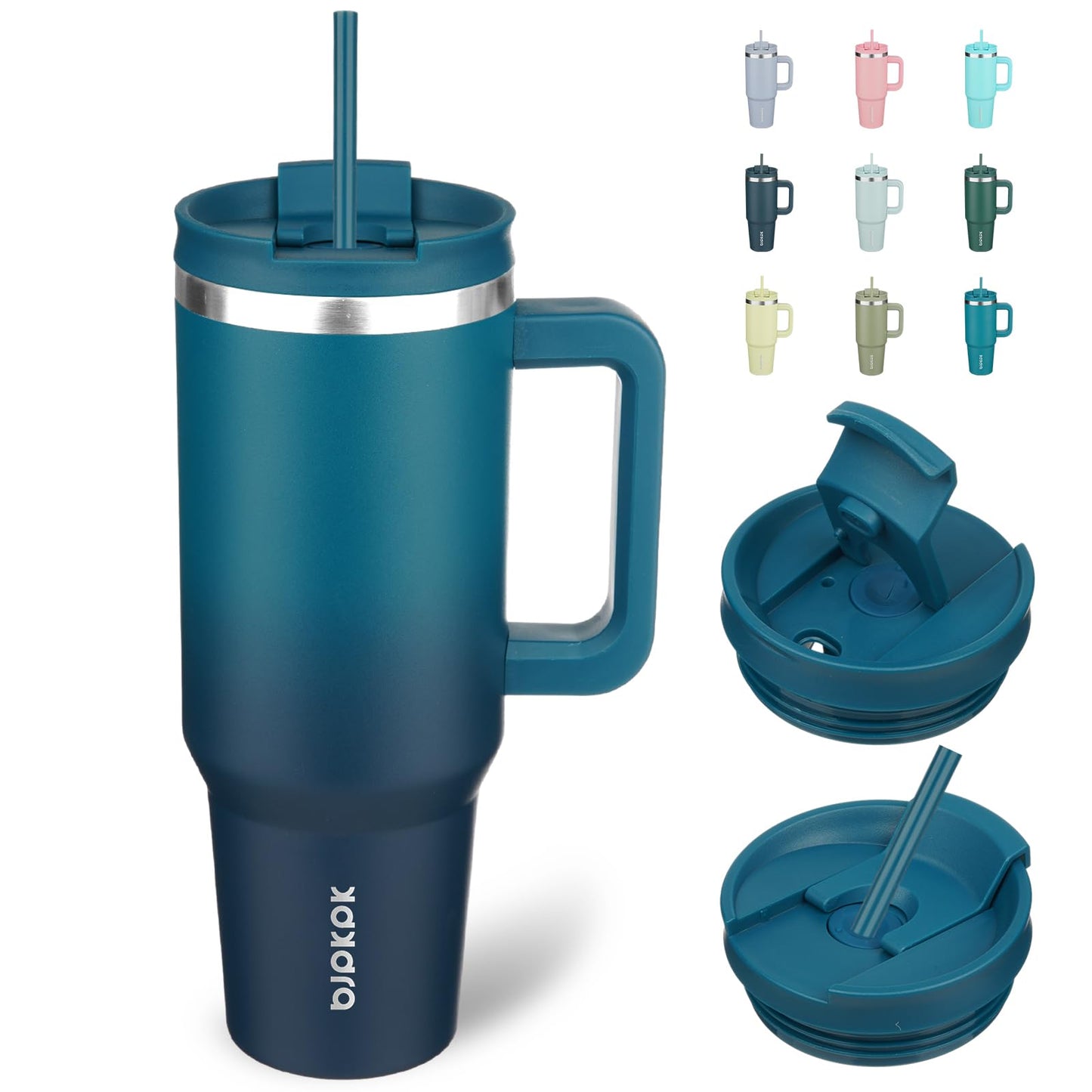 BJPKPK 40 oz Insulated Tumbler with Handle & Straw, Stainless Steel 🍁 All In One Marketplace Canada