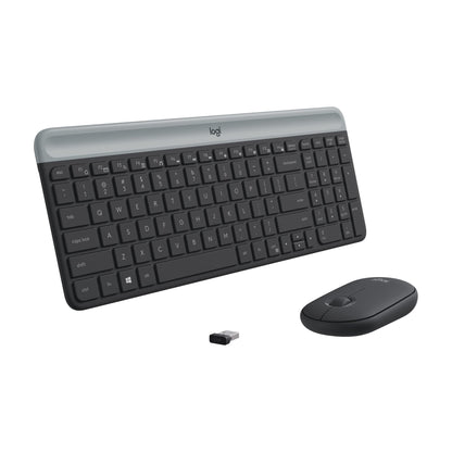 Logitech MK470 Slim Wireless Combo Compact Keyboard and Mouse - Graphite
