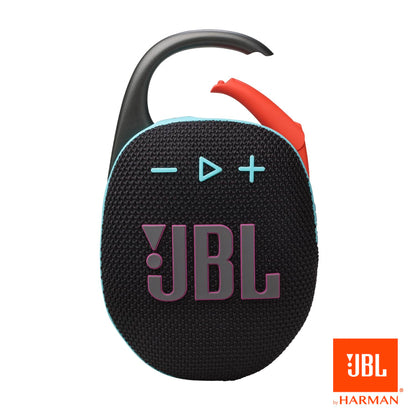 JBL Clip 5 - Ultra-Portable, Waterproof & Dustproof Bluetooth Speaker, Big Pro Sound with Punchy bass, Integrated Carabiner, Up to 12 Hours of Play, Recycled Materials (Black & Orange)