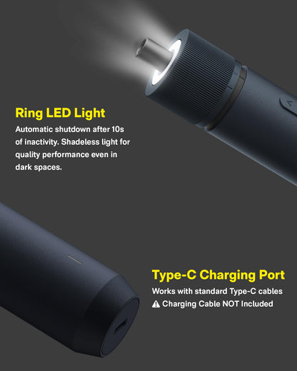 HOTO Electric Screwdriver Set, 3.6V Rechargeable Screwdriver Set with 25 S2-Steel Bits, Cordless Power Screwdriver Set with LED Light, All-in-One Design, 1500mAh 800 Times, USB-C Charging - Available at All In One Marketplace Canada