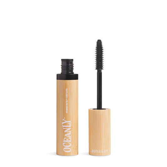 ATTITUDE Oceanly Serum Infused Mascara, EWG Verified, Eye Lash Serum, Length + Volume, Vegan Beauty and Makeup, Black, 7 g