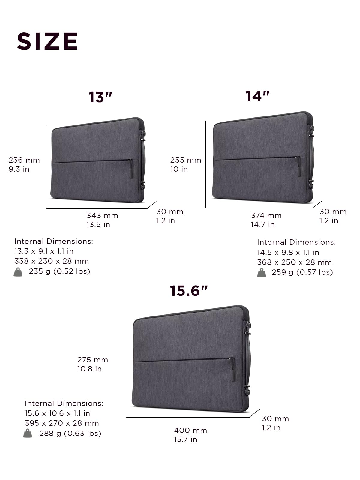 Lenovo Urban Sleeve for 15.6-inch Laptop/Notebook/Tablet - Water Resistant - Padded Compartments - Zippered Accessory Storage - Reinforced Rubber Corners - Extendable Handle - Charcoal Grey
