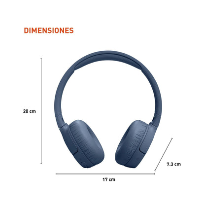 JBL Tune 670NC - Adaptive Noise Cancelling with Smart Ambient Wireless On-Ear Headphones, Up to 70H Battery Life with Speed Charge, Lightweight, Comfortable and Foldable Design (Blue)
