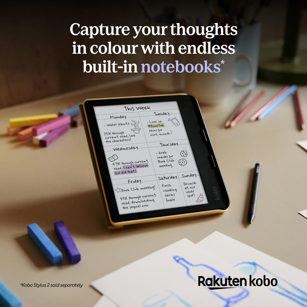Kobo Libra Colour | eReader | 7” Glare-Free Colour E Ink Kaleido 3 Display | Dark Mode Option | Audiobooks | Waterproof | Black