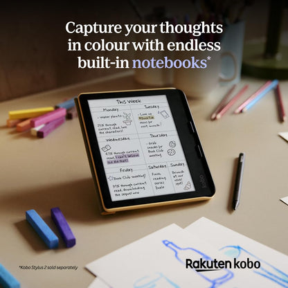Kobo Libra Colour | eReader | 7” Glare-Free Colour E Ink Kaleido 3 Display | Dark Mode Option | Audiobooks | Waterproof | Black