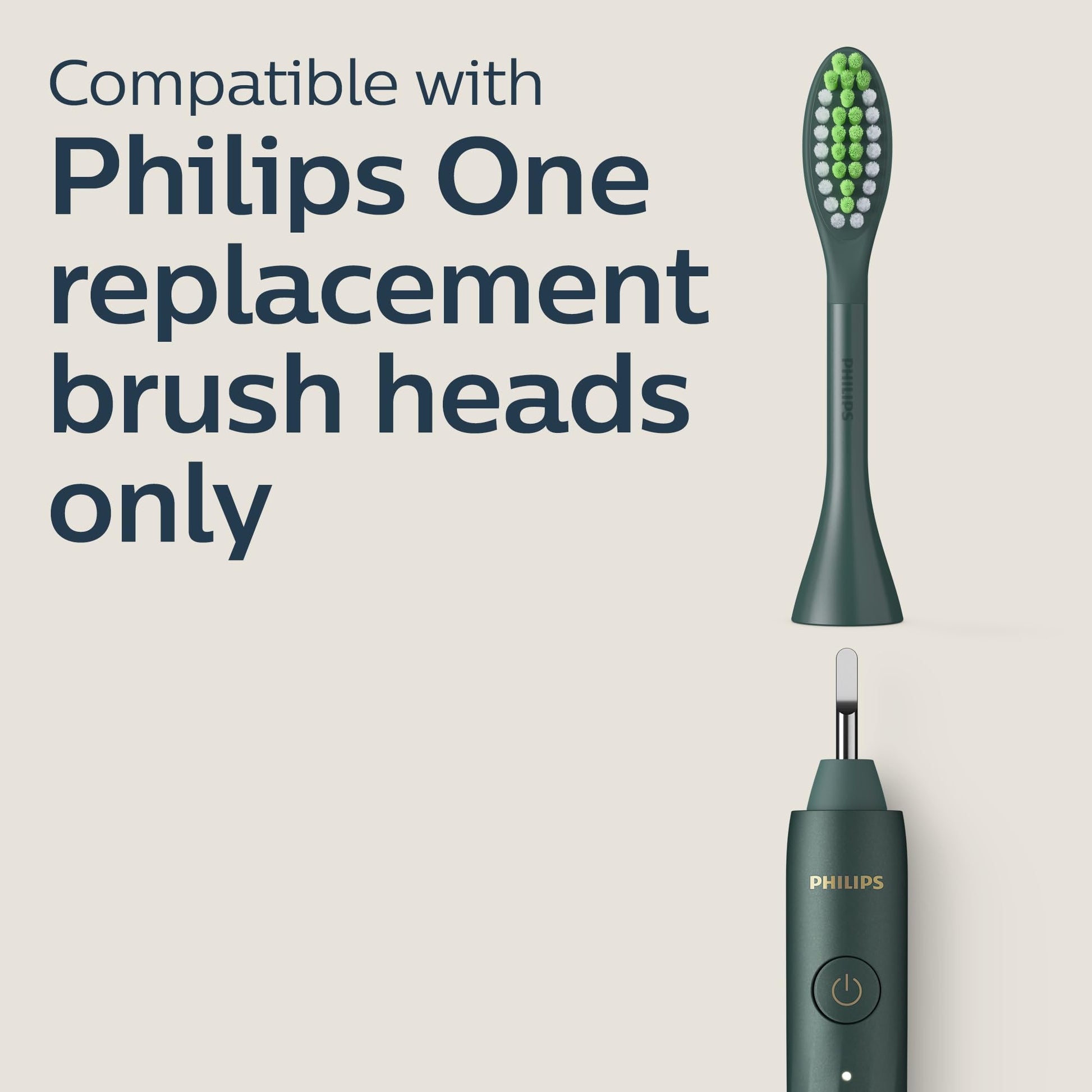 Philips One by Sonicare Rechargeable Toothbrush, 1 Brush Head, Green Philips Sonicare