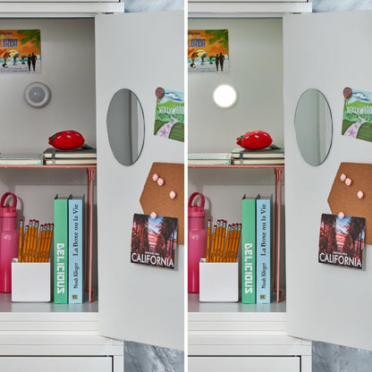 LockerMate 10-Piece Fashion Locker Kit with 12" Stac-A-Shelf, Includes Mirror, Cork Board & Light, Floral Pink