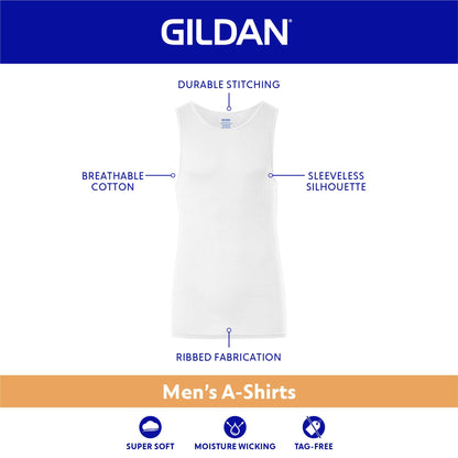 Gildan Men's A-Shirt Tanks, Multipack, Style G1104, Black (6-Pack), Medium 🍁 All In One Marketplace Canada