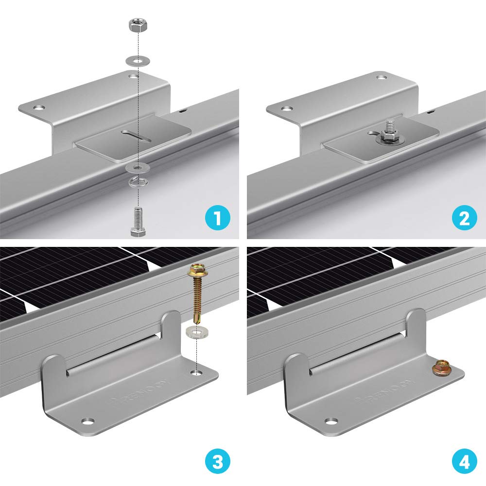 Renogy 4 Sets of Solar Panel Mounting Z Bracket Renogy