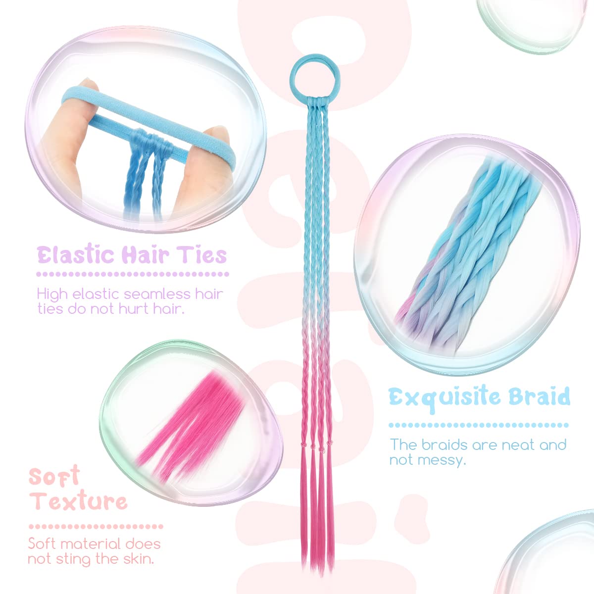 Dreamlover Pre-Braided Colored Hair Extensions for Kids, 12 Pieces 🍁 All In One Marketplace Canada