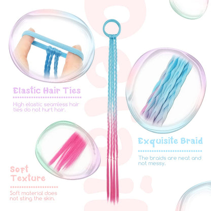 Dreamlover Pre-Braided Colored Hair Extensions for Kids, 12 Pieces 🍁 All In One Marketplace Canada