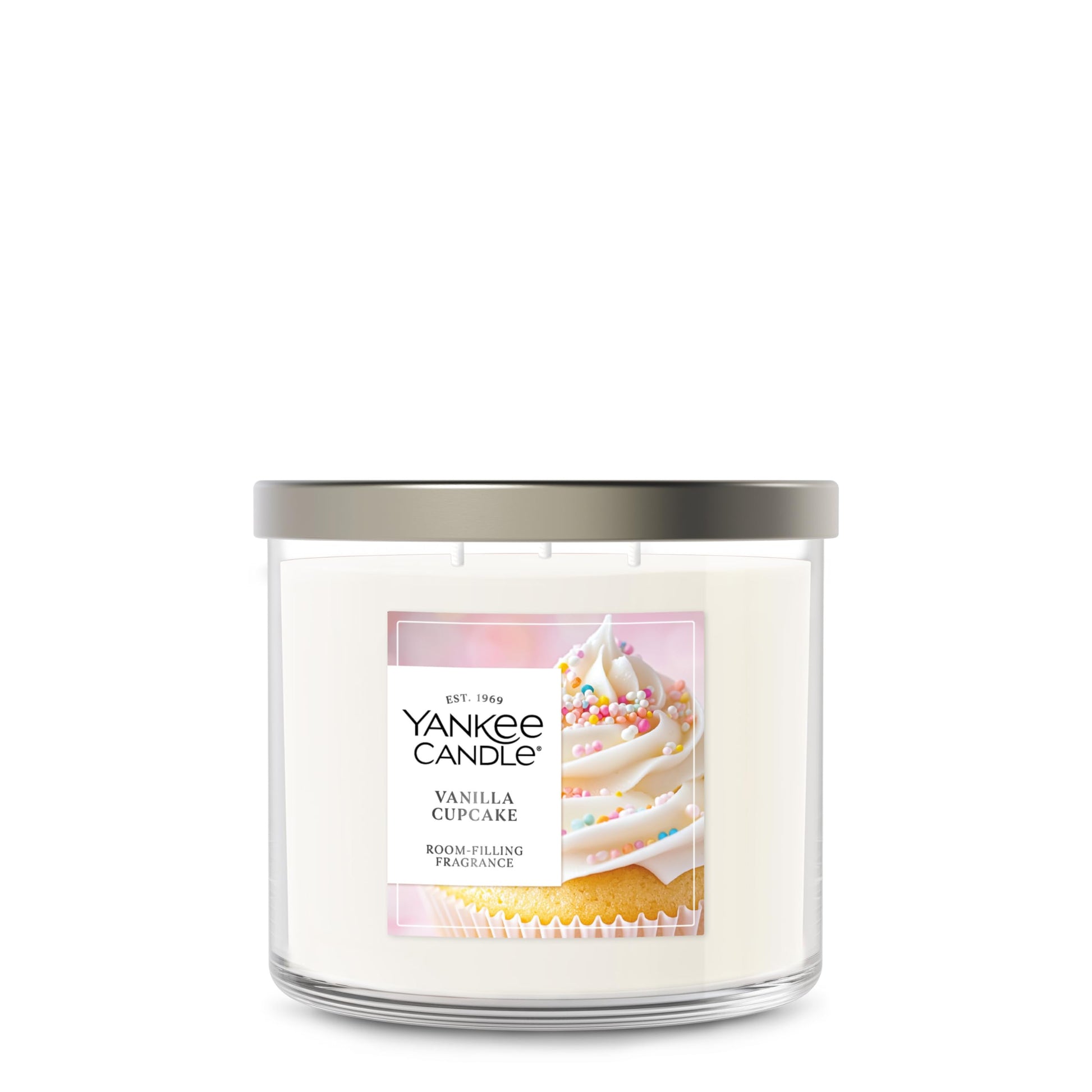 Yankee Candle 3 Wick Candle Jar, Scented Candle with up to 40 Hours of Burn Time, Premium Plant Wax Blend for Consistent Long Lasting Scent from First to Last Burn, Vanilla Cupcake Yankee Candle