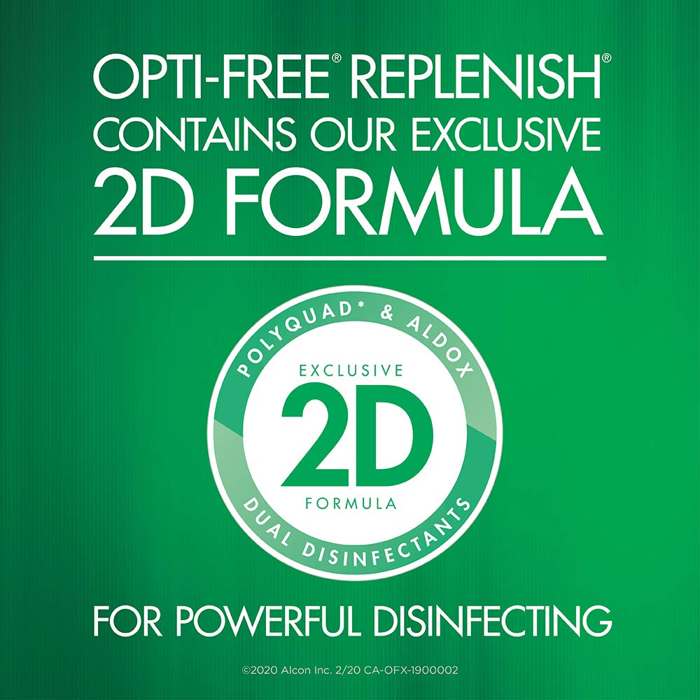 OPTI-FREE® Replenish Twin Pack, Multipurpose Contact Lens Solution, 2 x 300 mL