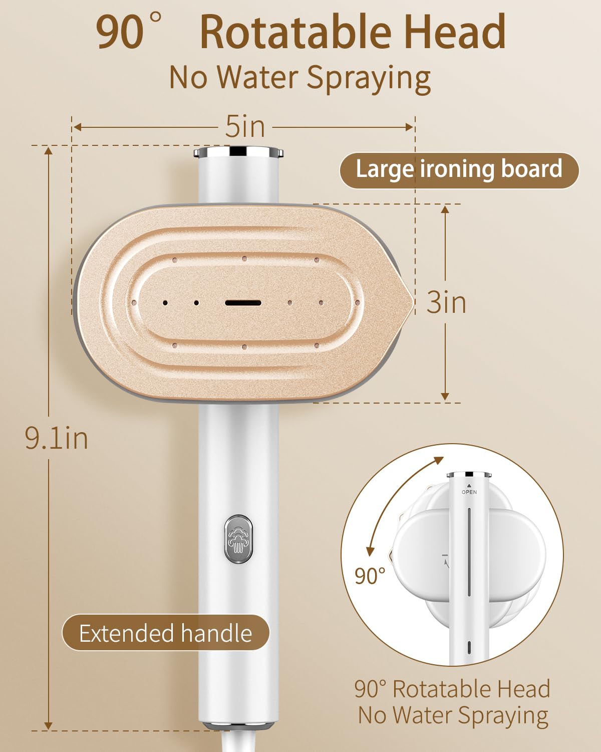 Hulmay Steamer Clothes, 1200W Clothes Steamer, Steam Iron 2-in-1, Portable Handheld Steamer for Travel 10s Heat-Up, Travel Size Clothing Steamer and Garment Steamer for Home, Office -White, 110-120V - Available at All In One Marketplace Canada