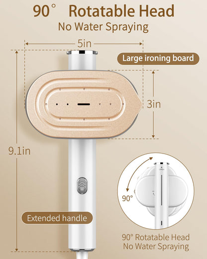 Hulmay Steamer Clothes, 1200W Clothes Steamer, Steam Iron 2-in-1, Portable Handheld Steamer for Travel 10s Heat-Up, Travel Size Clothing Steamer and Garment Steamer for Home, Office -White, 110-120V - Available at All In One Marketplace Canada