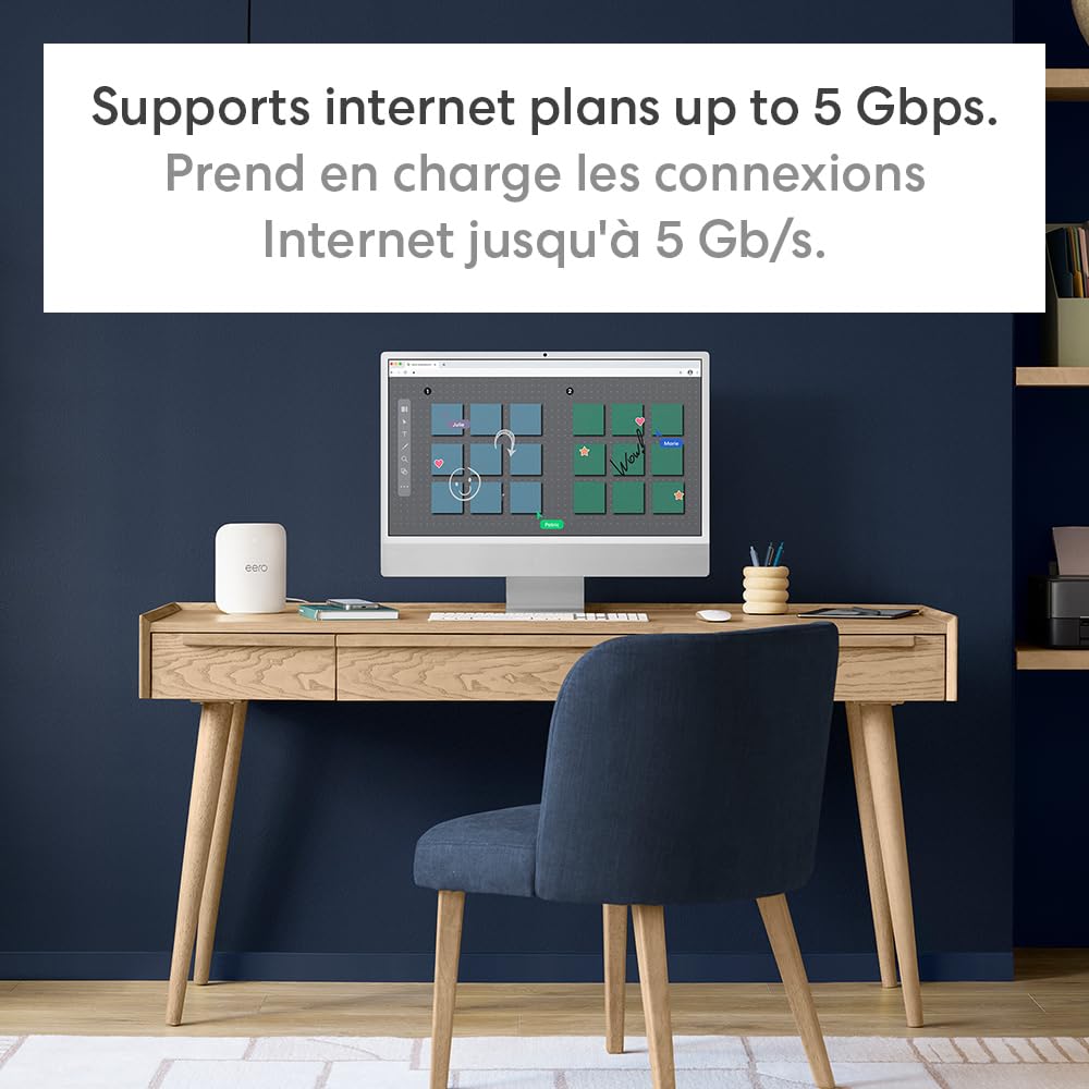 Amazon eero Pro 7 tri-band mesh Wi-Fi 7 router (newest model) - Supports internet plans up to 5 Gbps, Coverage up to 190 m², 1-pack