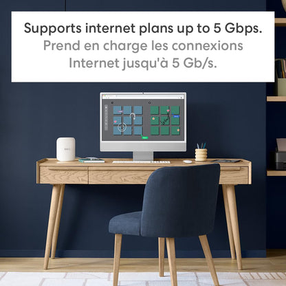 Amazon eero Pro 7 tri-band mesh Wi-Fi 7 router (newest model) - Supports internet plans up to 5 Gbps, Coverage up to 190 m², 1-pack