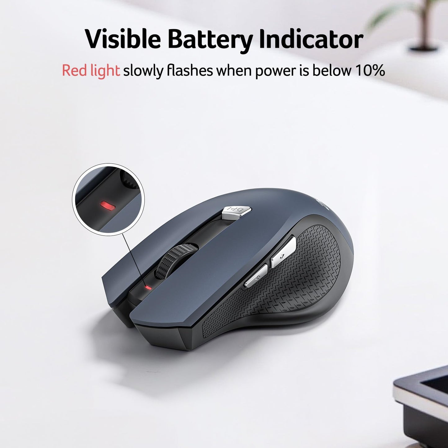 Acer Wireless Mouse for Laptop, 2.4GHz Computer Mouse Wireless with USB Receiver, Portable Cordless Mice, 3 Adjustable DPI Ergo USB Mice, 6 Buttons, Medium to Large Sized Hands for PC, Laptop, Desktop - Available at All In One Marketplace Canada