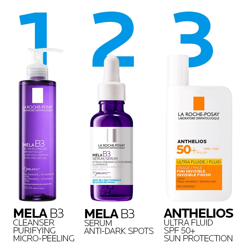 La Roche-Posay Purifying Face Wash, Mela B3 Anti-Aging Micro-Peeling Facial Cleanser with Melasyl & Niacinamide, Purifies & Cleanses Skin without Drying. Dermatologist Recommended, 200mL - Available at All In One Marketplace Canada
