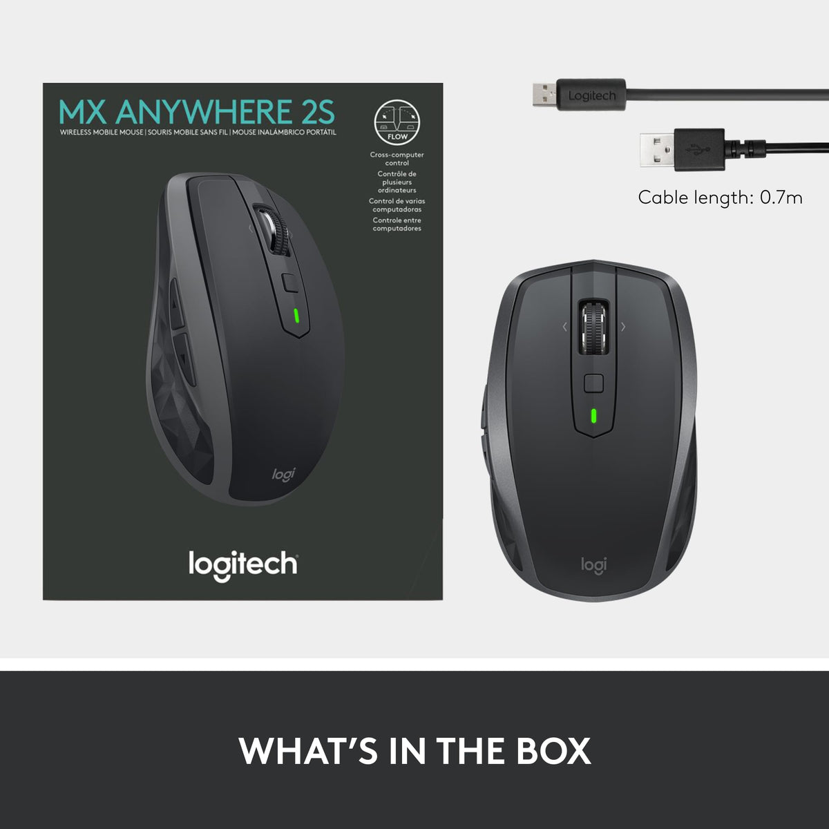 Logitech MX Anywhere 2S Bluetooth Edition Compact Wireless Mouse No USB