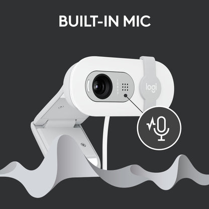 Logitech Brio 100 Full HD 1080p Webcam for Streaming and Meetings - White
