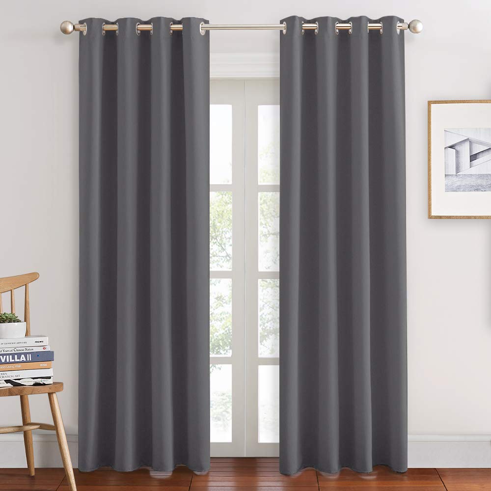 NICETOWN Blackout Curtains for Bedroom - Room Darkening Farmhouse Curtains Ornament Thermal Insulated Panel for Winter (W55 x L80 Inches,2 Pieces,Grey) 🍁 All In One Marketplace Canada