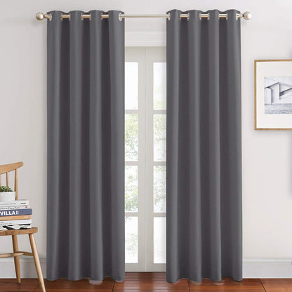 NICETOWN Blackout Curtains for Bedroom - Room Darkening Farmhouse Curtains Ornament Thermal Insulated Panel for Winter (W55 x L80 Inches,2 Pieces,Grey) 🍁 All In One Marketplace Canada