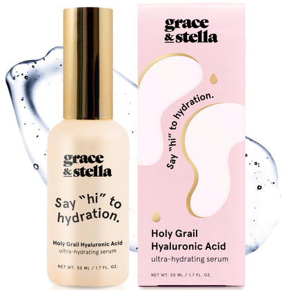 grace & stella Award Winning Hyaluronic Acid Serum for Face (50ml) Hydrating Hyaluronic Acid - Acide Hyaluronique Face - Anti Aging Serum to Hydrate, Remove Fine Lines, Wrinkles, Boost Collagen - Available at All In One Marketplace Canada
