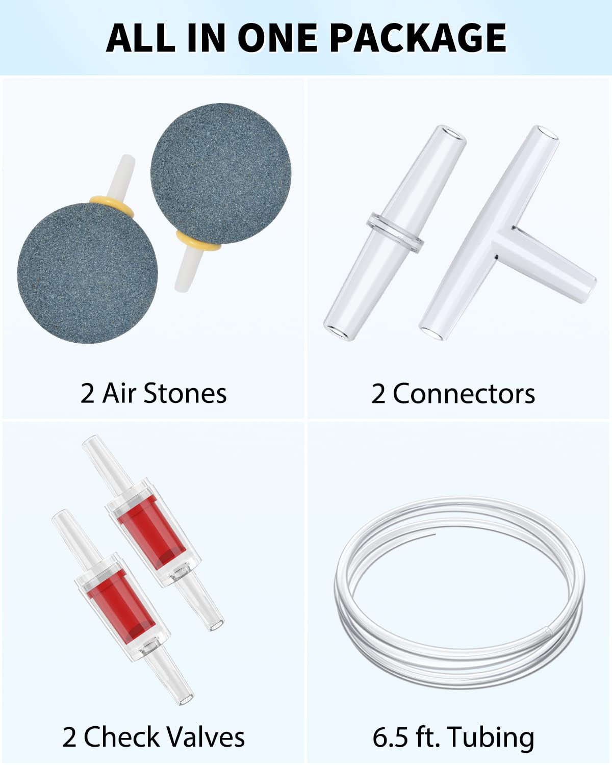 Pawfly Adjustable Aquarium Air Pump 4-LPM 2 Outlets with Oxygen Accessories for 20-100 Gallon Fish Tank Pond - Available at All In One Marketplace Canada