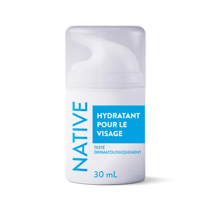 Native Hydrating Facial Moisturizer for dry skin, Silicone Free, Fragrance Free, with Vitamin B3 and Shea Butter, Dermatologist Tested, 50 mL