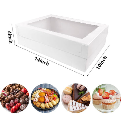 Cake Boxes Set 10 boxes14x10x4 Inches White Bakery Boxes with Window Large Baking Box for Cakes and Cake Decorating 🍁 All In One Marketplace Canada